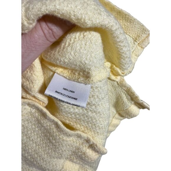 Eileen Fisher Womens Yellow Textured Button-Front Tunic Top 3/4 Sleeve 100% Line - Picture 6 of 6